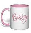 Чашка з кольоровою ручкою Besties sparkles Ніжно рожевий фото