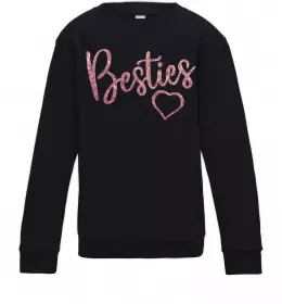 Детский Свитшот Besties sparkles Черный фото