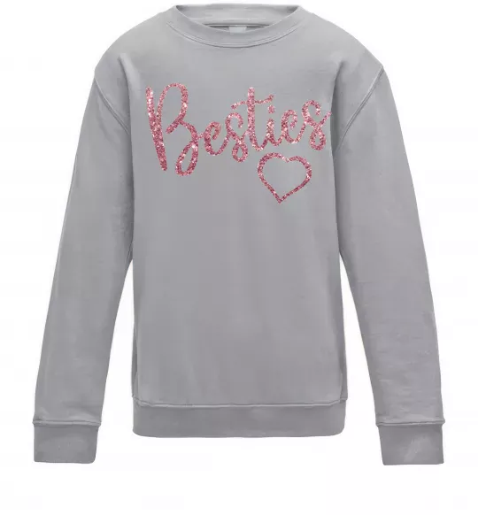 Дитячий світшот Besties sparkles Сірий меланж фото