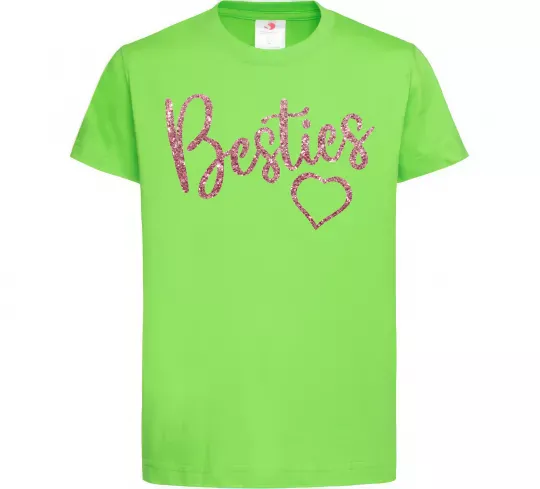 Детская футболка Besties sparkles Лаймовый фото