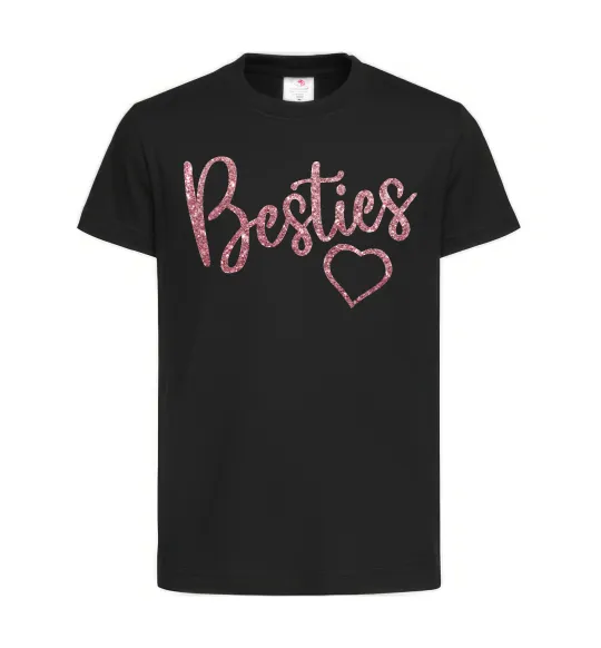 Дитяча футболка Besties sparkles Чорний фото