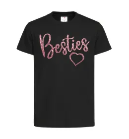 Дитяча футболка Besties sparkles Чорний фото