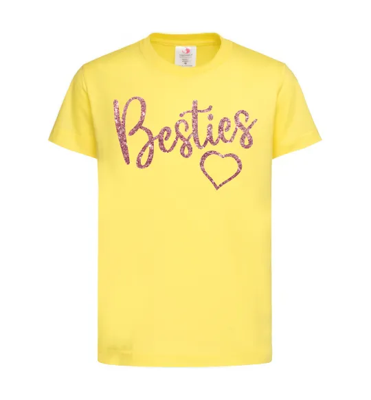 Дитяча футболка Besties sparkles Лимонний фото