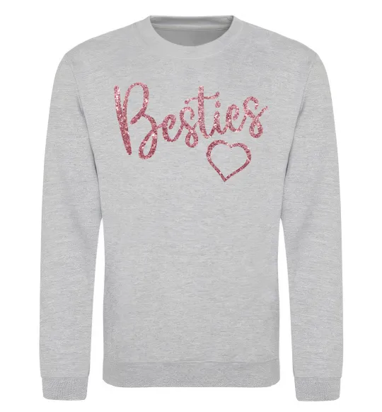 Світшот Besties sparkles Сірий меланж фото