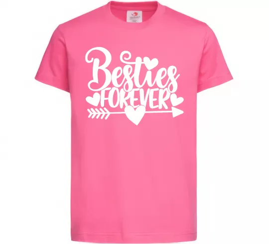 Дитяча футболка Besties forever Яскраво-рожевий фото