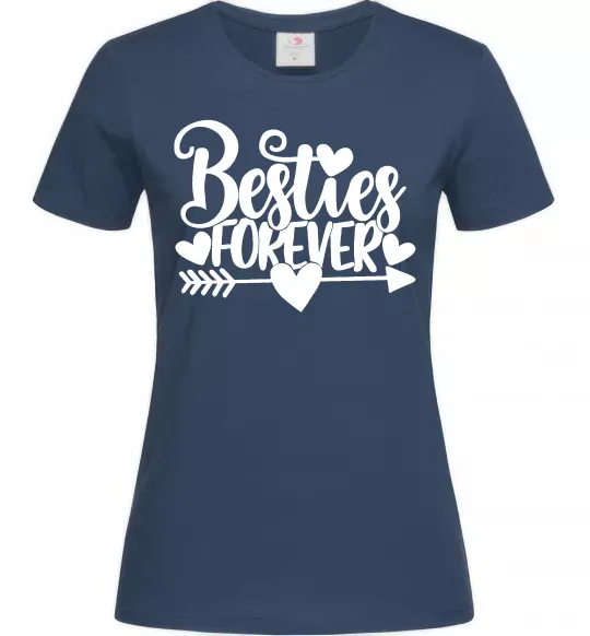 Женская футболка Besties forever Темно-синий фото