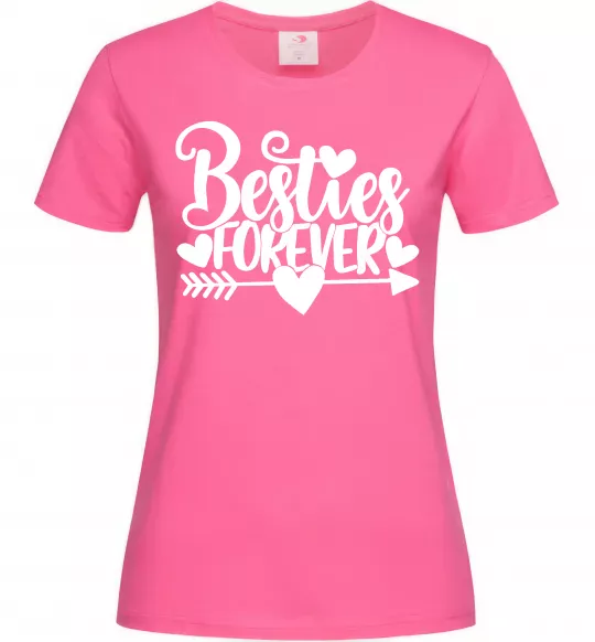 Женская футболка Besties forever Ярко-розовый фото