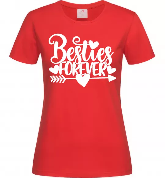 Женская футболка Besties forever Красный фото