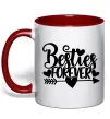 Чашка с цветной ручкой Besties forever Красный фото