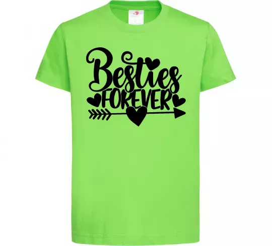 Дитяча футболка Besties forever Лаймовий фото