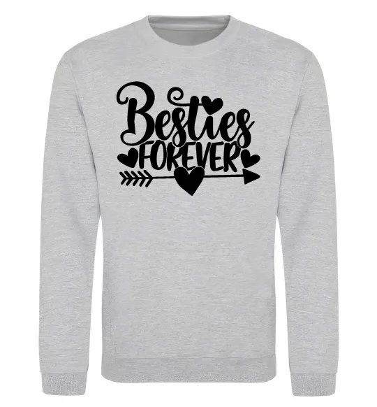 Свитшот Besties forever Серый меланж фото