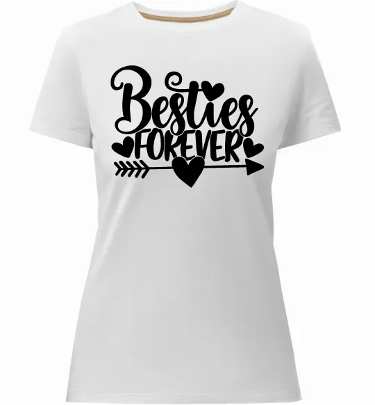 Женская премиум футболка Besties forever Белый фото