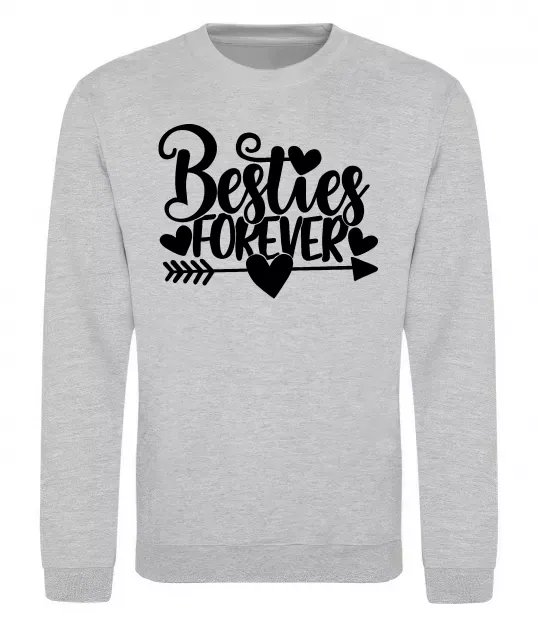 Свитшот Besties forever Серый меланж фото