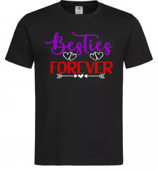 Чоловіча футболка Besties forever кольоровий напис Чорний фото