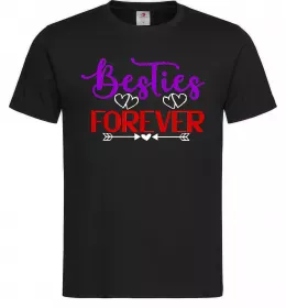 Мужская футболка Besties forever кольоровий напис Черный фото