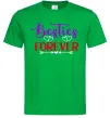 Чоловіча футболка Besties forever кольоровий напис Зелений фото