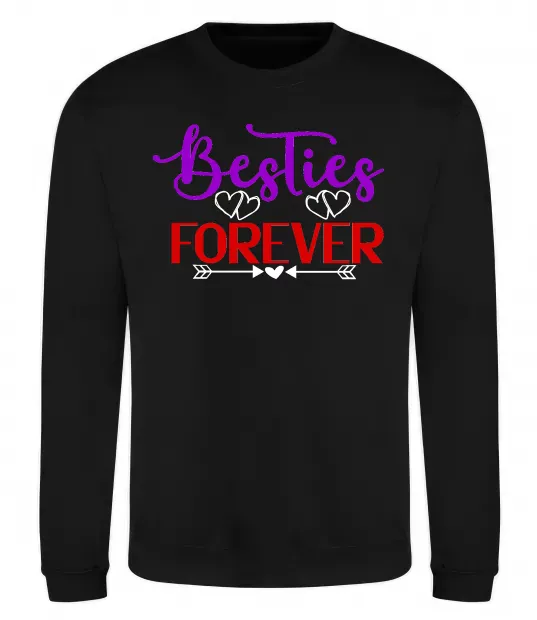 Свитшот Besties forever кольоровий напис Черный фото