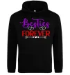 Женская толстовка (худи) Besties forever кольоровий напис Черный фото
