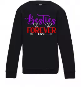Детский Свитшот Besties forever кольоровий напис Черный фото