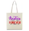 Эко-сумка Besties forever кольоровий напис Бежевый фото