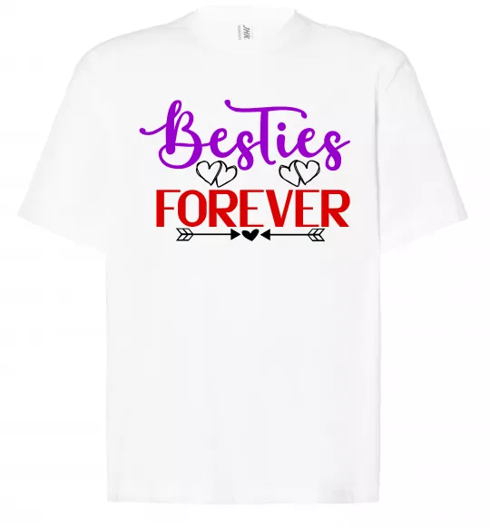 Футболка Оверсайз Besties forever кольоровий напис Белый фото