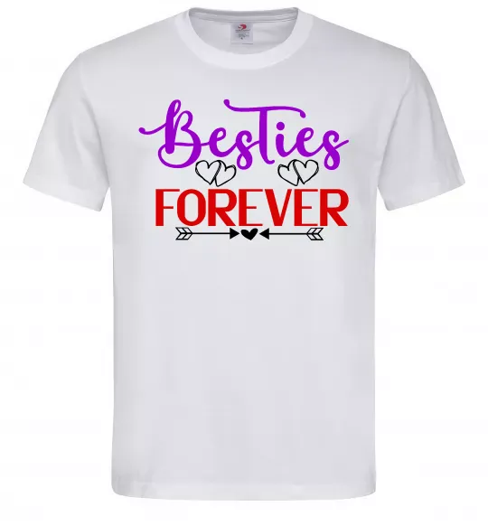 Чоловіча футболка Besties forever кольоровий напис Білий фото
