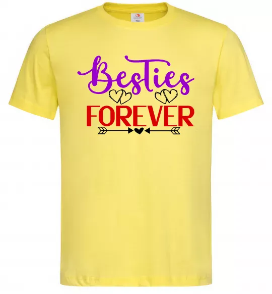 Чоловіча футболка Besties forever кольоровий напис Лимонний фото