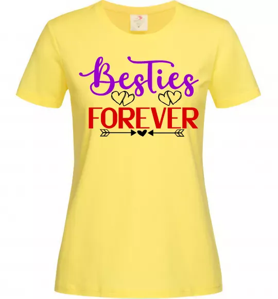 Жіноча футболка Besties forever кольоровий напис Лимонний фото