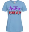 Жіноча футболка Besties forever кольоровий напис Блакитний фото
