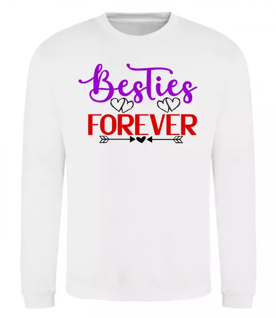 Свитшот Besties forever кольоровий напис Белый фото