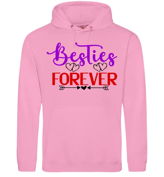 Женская толстовка (худи) Besties forever кольоровий напис Розовый фото