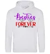 Женская толстовка (худи) Besties forever кольоровий напис Серый меланж фото