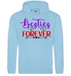 Женская толстовка (худи) Besties forever кольоровий напис Голубой фото