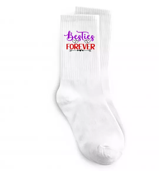 Шкарпетки Besties forever кольоровий напис Білий фото