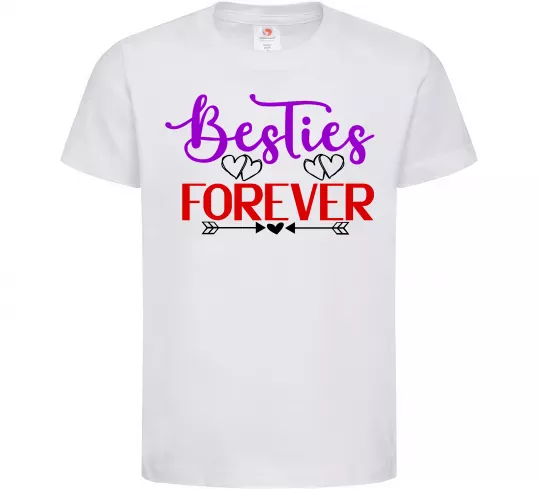 Детская футболка Besties forever кольоровий напис Белый фото