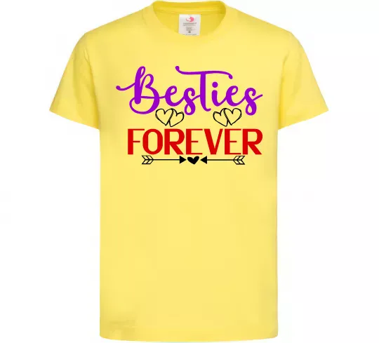 Детская футболка Besties forever кольоровий напис Лимонный фото