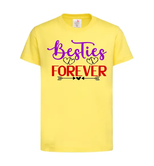 Дитяча футболка Besties forever кольоровий напис Лимонний фото