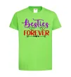 Дитяча футболка Besties forever кольоровий напис Лаймовий фото