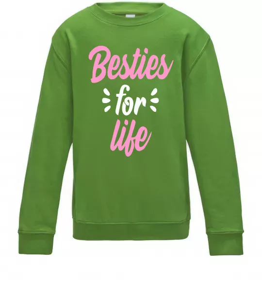 Детский Свитшот Besties for life Лаймовый фото