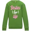 Детский Свитшот Besties for life Лаймовый фото