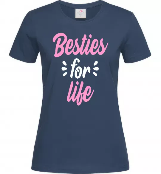 Женская футболка Besties for life Темно-синий фото