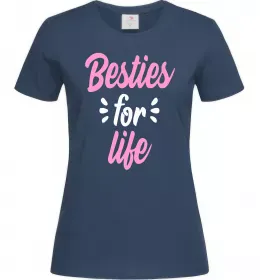 Женская футболка Besties for life Темно-синий фото