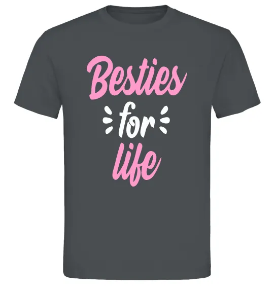 Чоловіча футболка Besties for life Графіт фото