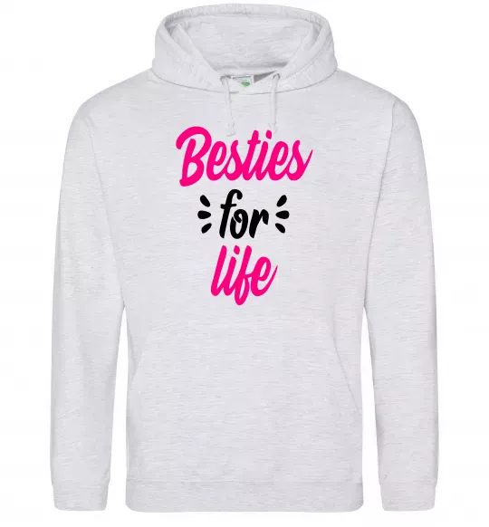 Жіноча толстовка (худі) Besties for life Сірий меланж фото