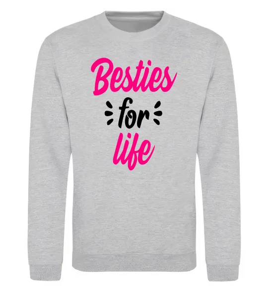 Світшот Besties for life Сірий меланж фото