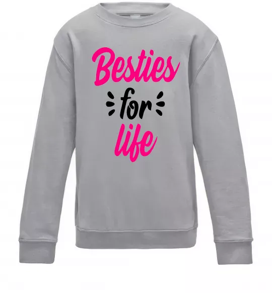 Детский Свитшот Besties for life Серый меланж фото