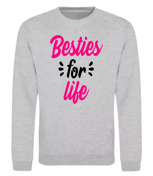 Свитшот Besties for life Серый меланж фото