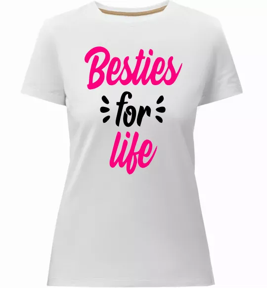 Жіноча преміум футболка Besties for life Білий фото