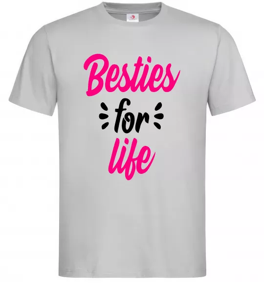 Чоловіча футболка Besties for life Сірий фото