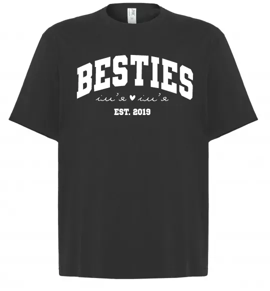 Футболка Оверсайз Besties імена Черный фото